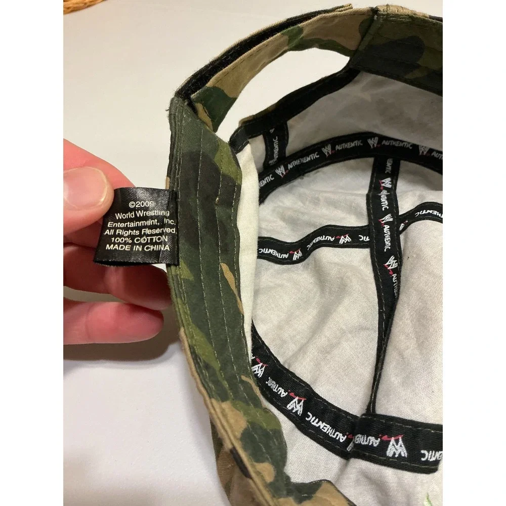 Y2K WWE DX Army Camo Cadet Hat Mens OSFA D-Generation X‎ Wrestling Military Cap